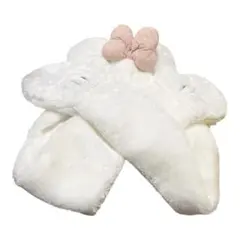 Disney ディズニー マフラーキャップ ミニー ホワイト ファンキャップ