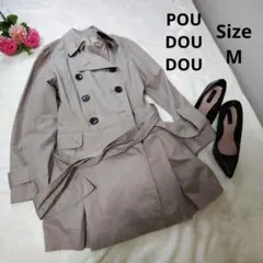 【かわいい☆POUDOUDOU】ベージュ　薄いコート　裏地オシャレ　サイズMのサムネイル