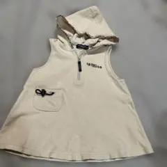 Burberryバーバリー90フードつきワンピース　ベージュ三陽商会ベビー