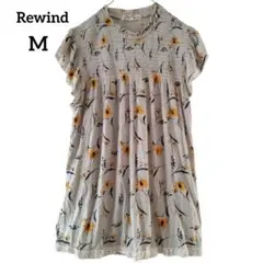 ❤１点物❤Rewind 花柄×ドット シャーリングチュニック【М】レース フリル