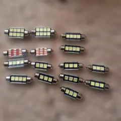 LEDバルブ 複数 ホワイト 40.6mm キャンドル型12ボルト