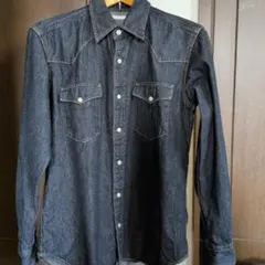 GUダークデニム ウエスタンシャツS