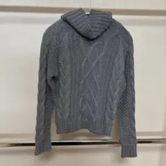 【値下げ】 GU グレー ケーブル編み ハイネックセーター Mサイズ
