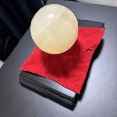 大型 天然石 丸玉 約115mm 約2.2kg ハニーカルサイト系 球体 台座付 大型 天然石 丸玉 約115mm 約2.2kg ハニーカルサイト系 球体 台座付