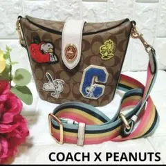 希少！COACHコーチスヌーピー コラボ シグネチャー ショルダーバッグ