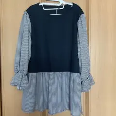 美品　HK WORKS LONDON 重ね着風8部袖シャツのサムネイル