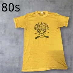 80s WOLF RIVER ヴィンテージ プリントTシャツ 黄 古着のサムネイル