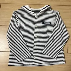 コムサフォセット：セーラーカラー ボーダー 長袖ブラウス カットソー ８０〜９０