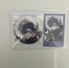 にじさんじ 小柳ロウ 誕生日グッズ 箔押し缶バッジ&チェキ風カード