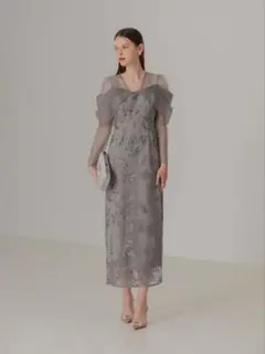 Leja チュールロングスリーブリーフIラインワンピースドレス　匿名配送