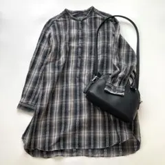 美品　ジャーナルスタンダード　ロングシャツ　チュニック　チェック　長袖　コットン