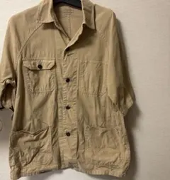 ミニタリージャケット　ベージュ　コットン100%