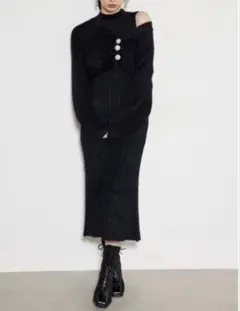 rienda ビジューカーディガン、ワンピースセット