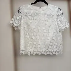 LOULOU WILLOUGHBY スターレース 半袖トップス ホワイトのサムネイル