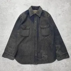 襤褸 60s USA製 US NAVY CPO ウールシャツ ミリタリー ごま塩
