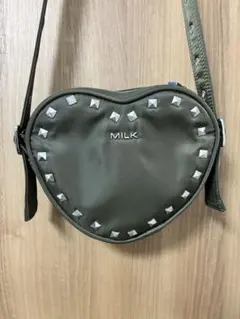 MILK ハートバッグ　スタッズ　カーキ