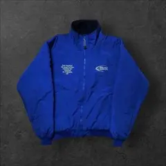 アメリカ企業ロゴ刺繍ウォームアップジャケットBudLightナイロンフリースL