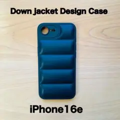 【iPhone16e】ダウンジャケット風 TPUケース ブラック
