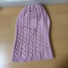 Euseg 100%カシミヤ ニット帽 ピンク