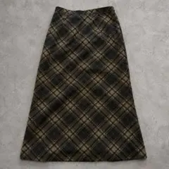 00's vintage チェック柄 ロングスカート クラシカル レトロ 秋冬