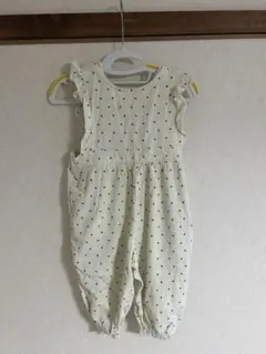 水玉模様ロンパース 80cm アイボリー