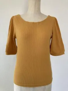 natural couture リブ編み 半袖Tシャツ マスタードのサムネイル