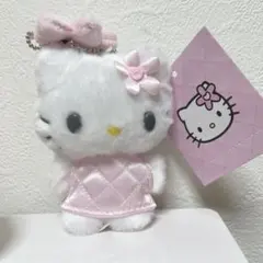 タグ付き♡ハローキティ ミニチュアキルトシリーズ マスコットホルダー ピンク