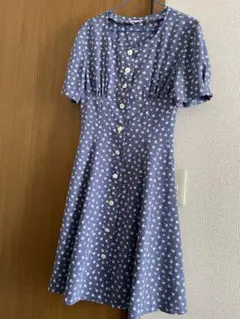 MAYSON GREY 花柄 半袖ワンピース ひざ丈 青 ブルー メイソングレイのサムネイル