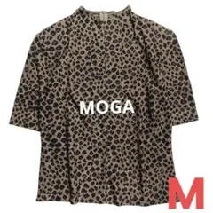 MOGA モガ レオパード柄 総柄 ハイネックカットソー パイル地 肩パッドのサムネイル