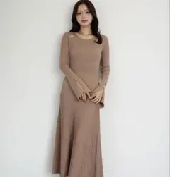 eimy istoireリブニットフレアワンピース