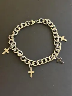 シルバークロスブレスレット　チェーンブレスレット