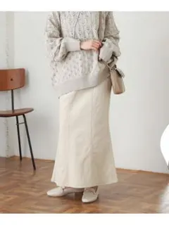 【SENSE OF PLACE】美品　デニムマーメイドスカート　オフホワイト　M
