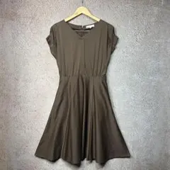 KUMIKYOKU ドレスワンピース フレンチスリーブ ストライプボーダー切替