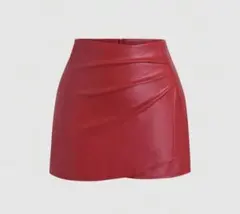 レザー風ラップスタイルミニスカート