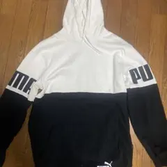 PUMA フード付きパーカー ホワイト/ブラック
