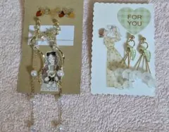 y*y様 ゴールドパール＆透明花びらピアスセット　花　綺麗