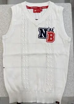 ニューバランスゴルフ　レディース　ニット　ベスト　S ホワイト　ボストンテリア