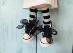 イルメール　ハッピードール　イーマリーちゃん⭐️グレー✖黒ボーダーロングソックス