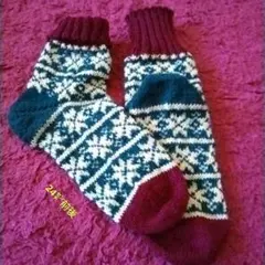 手編みの靴下