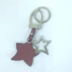 LONGCHAMP　ロンシャン　レザー　キーホルダー　バッグチャーム　スター
