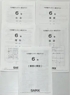 SAPIX 6年生　2020年10月度マンスリー実力テスト(原本)
