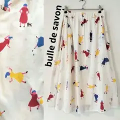 ビュルデサボン ぱたぱたプリントスカート ドット 白