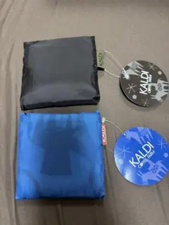 KALDI エコバッグ ブルー＆ブラック 2個セット