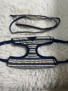 犬用ハーネスとリードセット　ストライプ柄