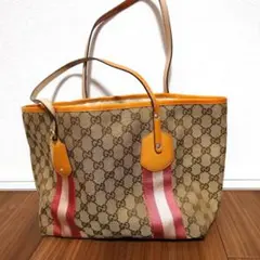 GUCCI　トートバッグ　GGキャンバス シェリー ライン