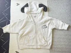 PEANUTS 耳付きジップアップ　ニットカーディガン　80-90