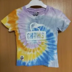 CHUMSタイダイ染め柄キッズ半袖TシャツM/110cmチャムス黄色イエロー青紫