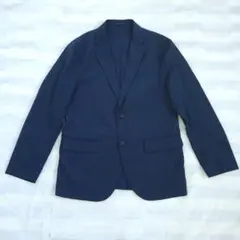 ユニクロ 感動ジャケットメンズL コットンライク ネイビー