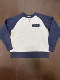 ゴツナイキ NIKE ラグランスリーブ トレーナー グレー・ネイビー