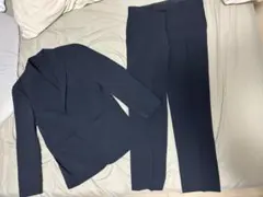 ユニクロ　感動ジャケット　セットアップ　スーツ　ネイビー　L